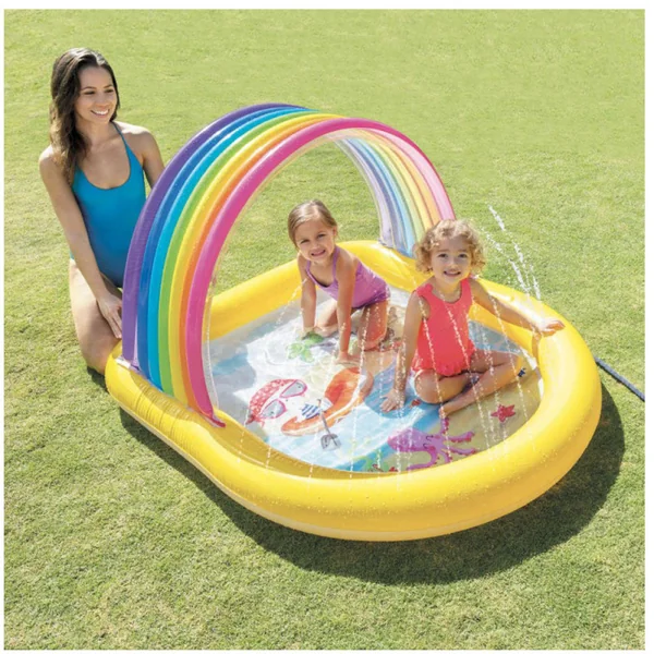 AIRE DE JEUX ARC EN CIEL GONFLABLE INTEX POUR ENFANT