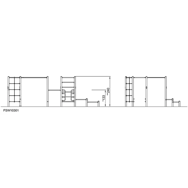 Appareil de musculation extérieur Kompan - Circuit 3 postes