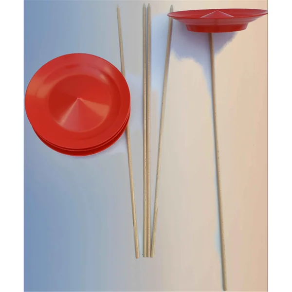 ASSIETTE CHINOISE ROUGE + baguette en bois