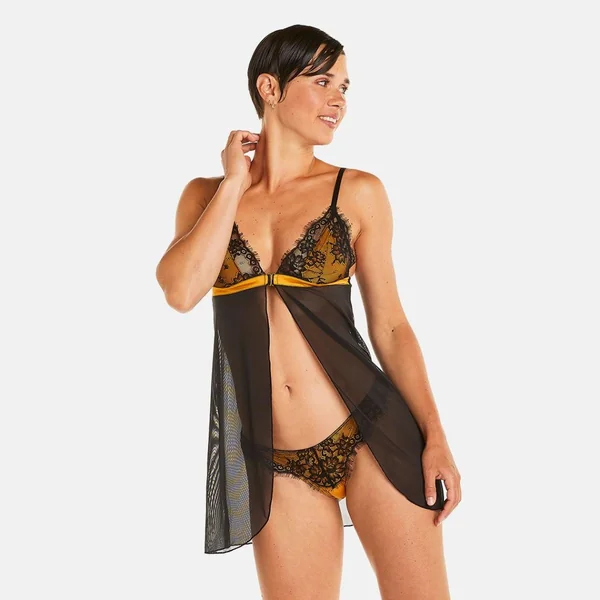Babydoll noir/jaune Tsunami Pomm Poire