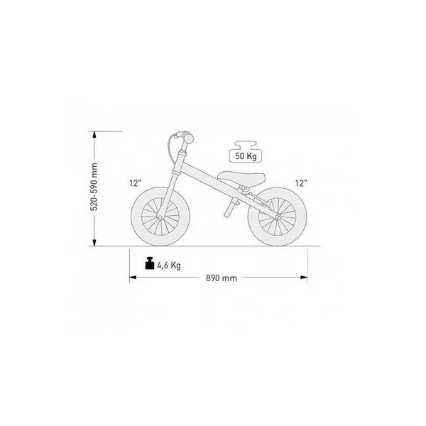 Balance bike KOSTKA RUN - Fluorescent yellow