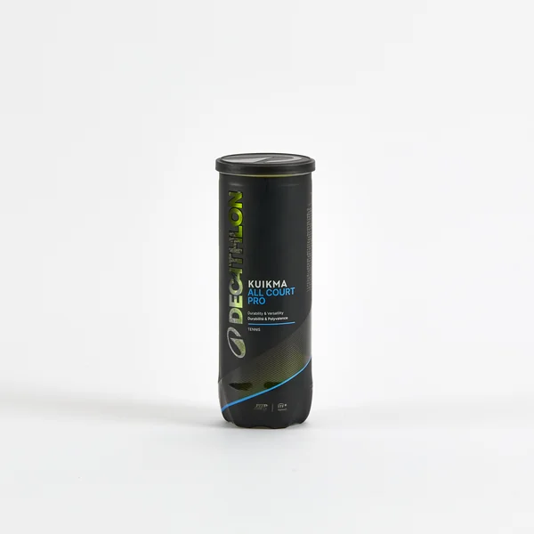 Balle de tennis polyvalente tube de 3 balles, Kuikma All Court Pro