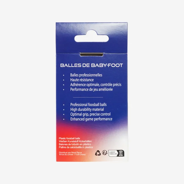 Balles de BABYFOOT, lot de 6 balles plastique René Pierre Blanche