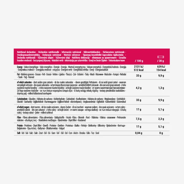 Barre cacahuètes amandes framboises et mûres x4