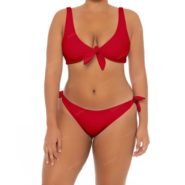 Bas de bikini grande taille rouge