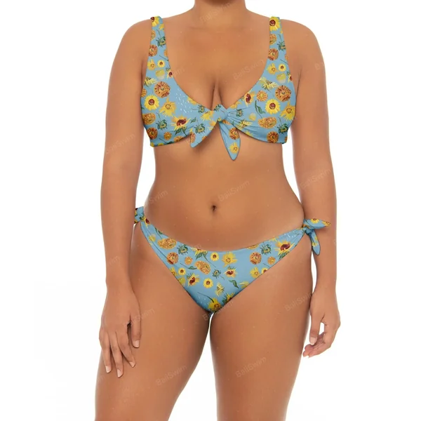 Bas de bikini grande taille Sunshine bleu