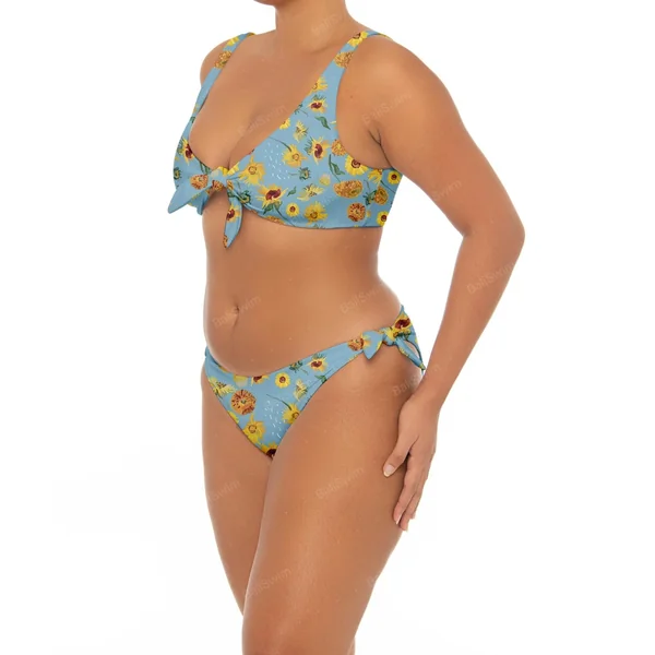 Bas de bikini grande taille Sunshine bleu