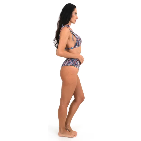 Bas de bikini taille haute Santorin retro