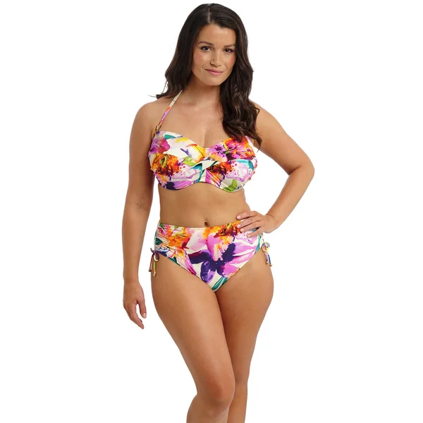 Bas de bikini taille haute à motifs floraux multicolore Fantasie Bain