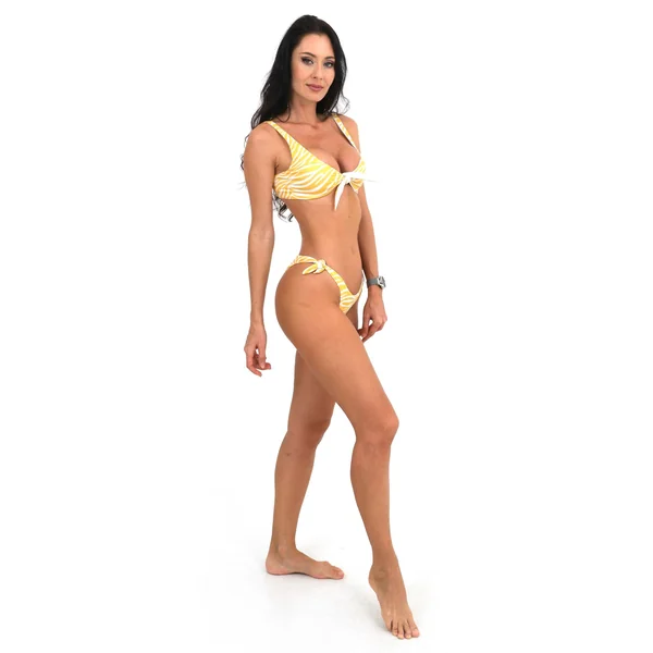 Bas de maillot noué Jaune et blanc