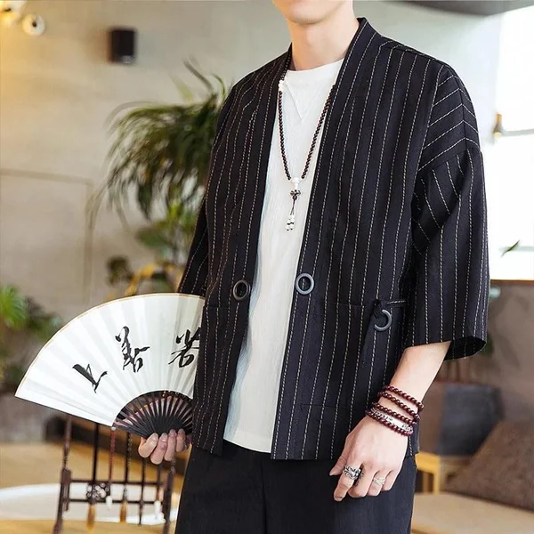 Blazer Kimono Homme Noir