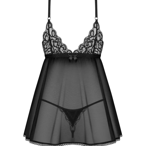 Blomentis babydoll et String Noir Obsessive