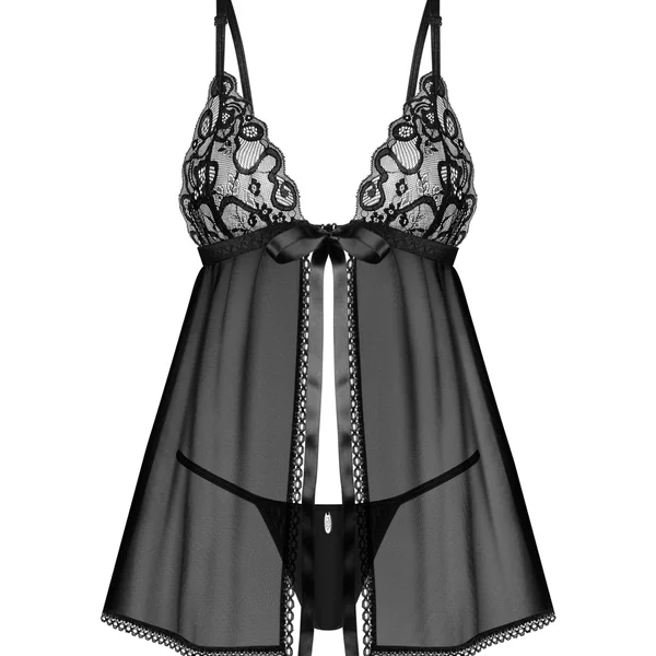Blomentis babydoll et String Noir Obsessive