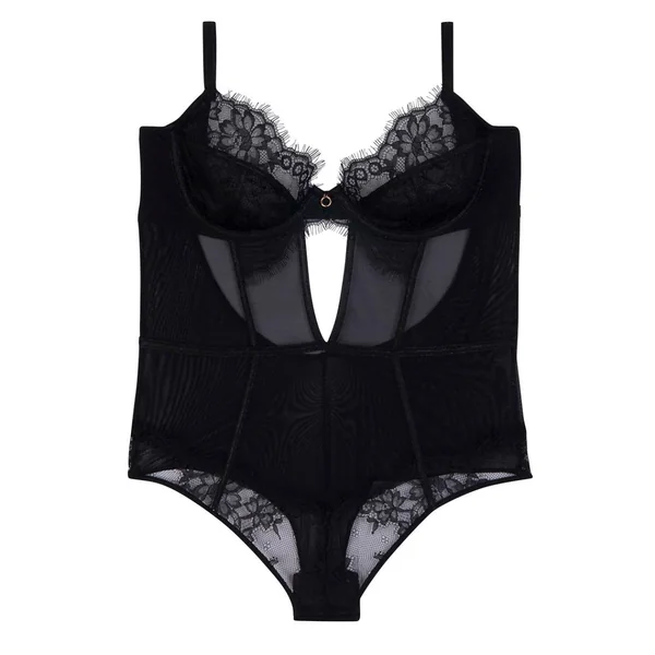 Body string noir dentelle et détails transparent Pomm Poire