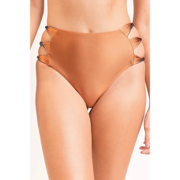 Bottom Nocciola High-Waist-Spin