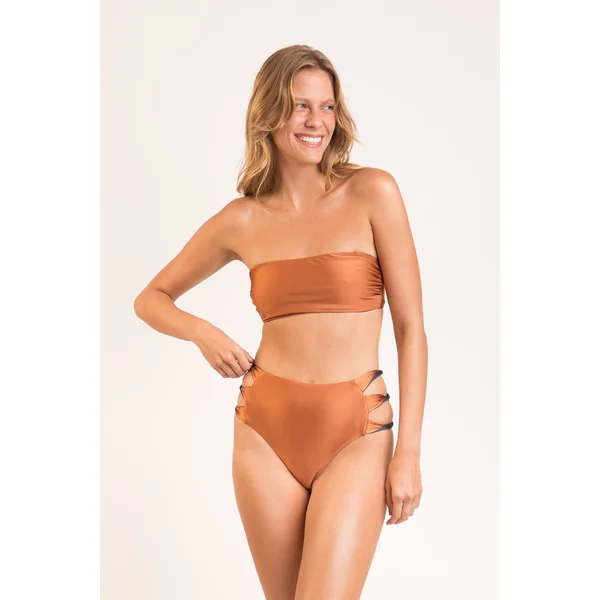 Bottom Nocciola High-Waist-Spin