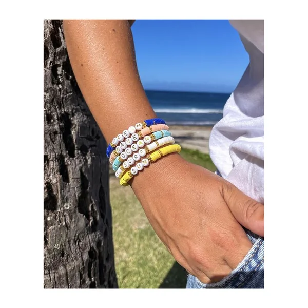 Bracelet Perles de Frangines SUN Dorée Jaune - Bijou élégant HotMer