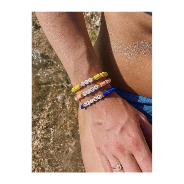Bracelet Perles de Frangines SUN Dorée Jaune - Bijou élégant HotMer