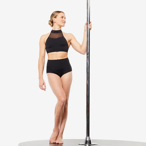 Brassière pole dance dos nu bi matière Femme - noir