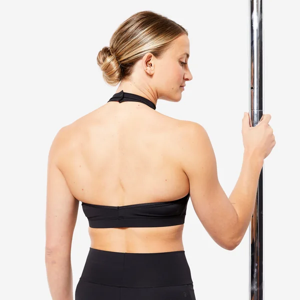 Brassière pole dance dos nu bi matière Femme - noir