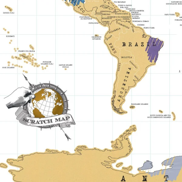 CARTE DU MONDE A GRATTER SCRATCH MAP ORIGINAL