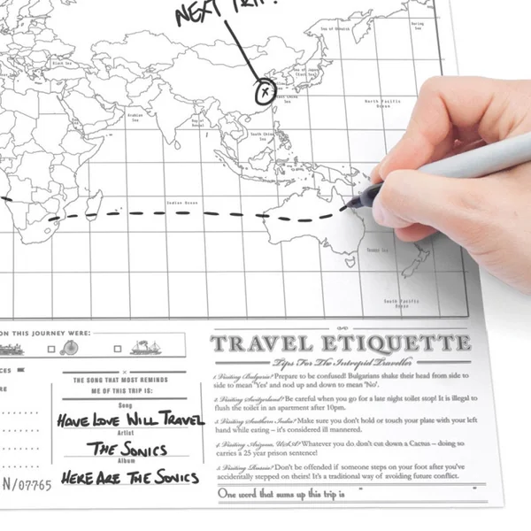 CARTE DU MONDE A GRATTER SCRATCH TRAVEL MAP