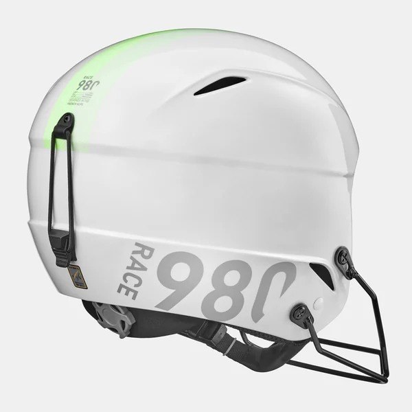 Casque de ski club compétition FIS enfant avec mentonnière - Blanc