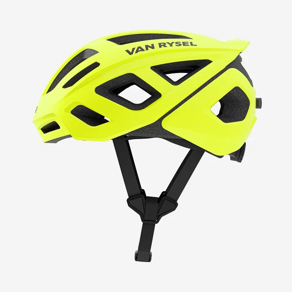 Casque velo route roadr 500 jaune fluo