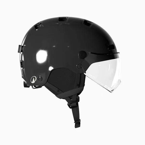 Casque vélo ville avec visière - cbh 580 noir brillant