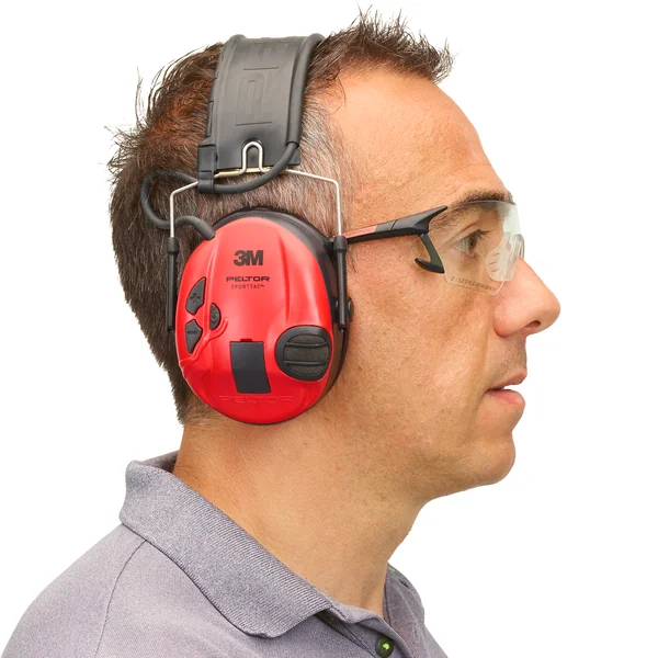 Casque électronique anti-bruit Peltor SportTac noir rouge