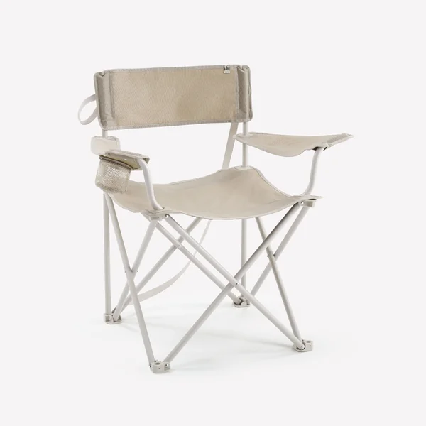Chaise large de camping avec accoudoir, pliante et confortable