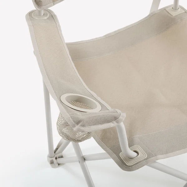 Chaise large de camping avec accoudoir, pliante et confortable