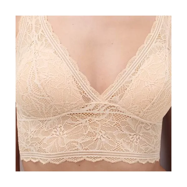 Chantelle Floral Touch beige soutien-gorge sans armatures en dentelle