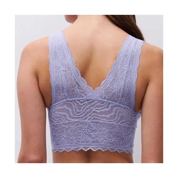Chantelle Floral Touch jeans bleu soutien-gorge sans armatures en dentelle