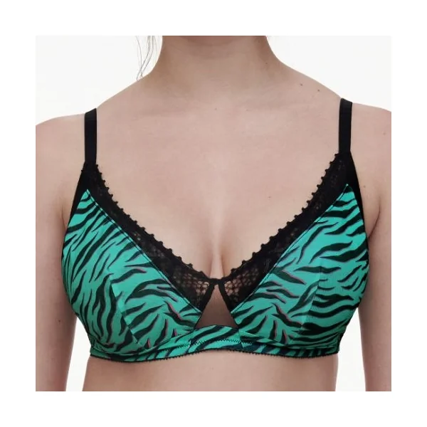 Chantelle Pulse vert/print soutien-gorge sans armatures en dentelle