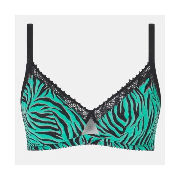 Chantelle Pulse vert/print soutien-gorge sans armatures en dentelle