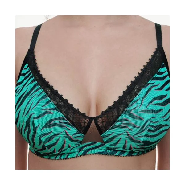 Chantelle Pulse vert/print soutien-gorge sans armatures en dentelle