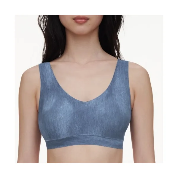 Chantelle SoftStretch jeans bleu soutien-gorge sans armatures en dentelle