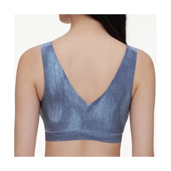 Chantelle SoftStretch jeans bleu soutien-gorge sans armatures en dentelle