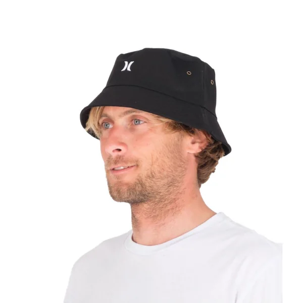 CHAPEAU HURLEY SMALL LOGO BUCKET NOIR