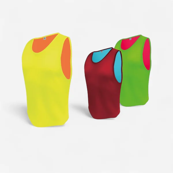 Chasuble rugby réversible Junior - Vert/rose