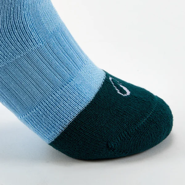 CHAUSSETTES DE SPORT ENFANT HAUTES RS 500 BLANC BLEU LOT DE 3