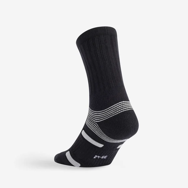 CHAUSSETTES DE SPORT HAUTES ARTENGO RS 560 NOIR GRIS LOT DE 3
