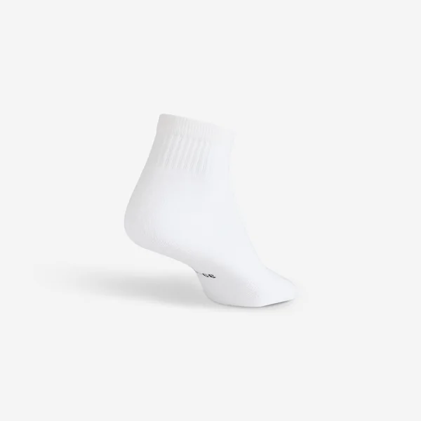 CHAUSSETTES DE TENNIS MI-HAUTES RS 100 BLANCHE LOT DE 3