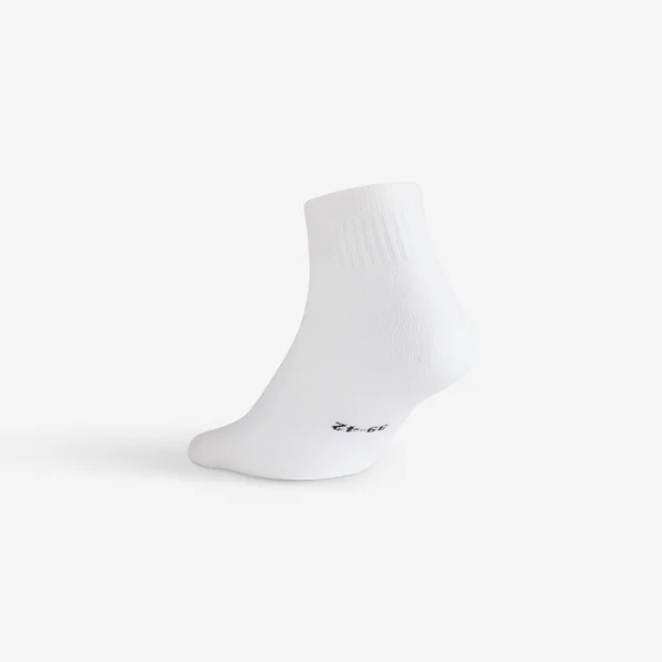 CHAUSSETTES DE TENNIS MI-HAUTES RS 100 BLANCHE LOT DE 3