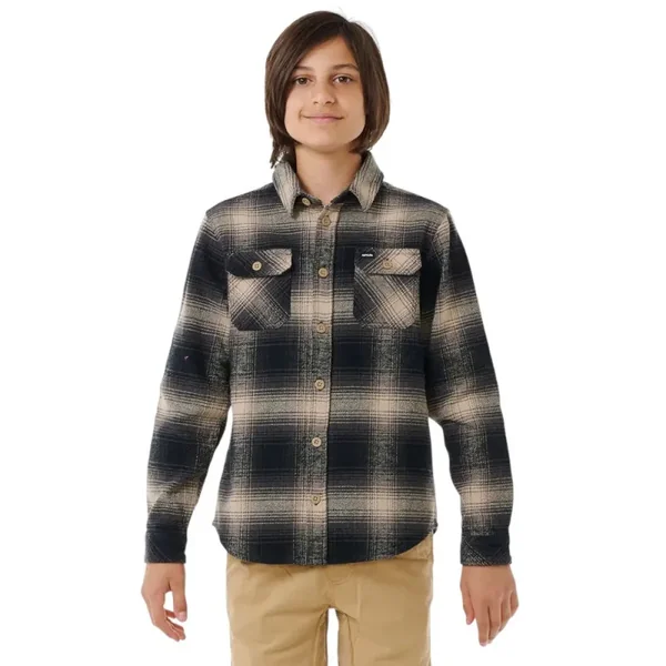 Chemise rip curl count flannel shirt -boy taupe
