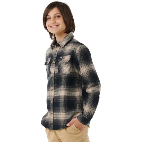 Chemise rip curl count flannel shirt -boy taupe