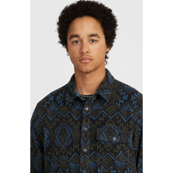 Chemise Superfleece | Black Retro Ikat