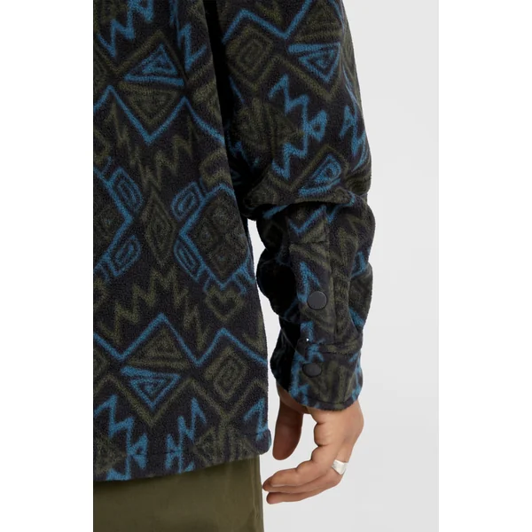 Chemise Superfleece | Black Retro Ikat