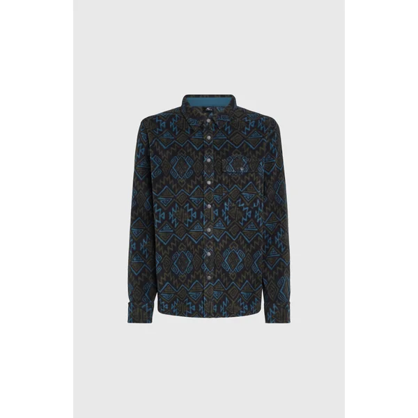 Chemise Superfleece | Black Retro Ikat